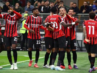 AC Milan players celebrating a goal